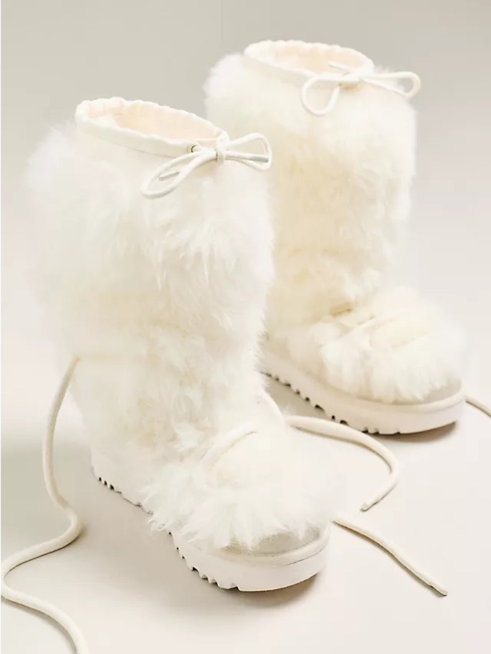 UGG Classic Tall Lace Up Chalet Boots in White